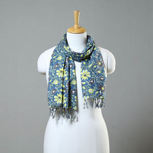 Blue - Block Printed Cotton Sanganeri Stole 32