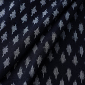 Black - Mercerised Cotton Pochampally Ikat Fabric 07