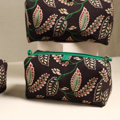 Black - Handmade Cotton Toiletry Bags (Set of 3) 126