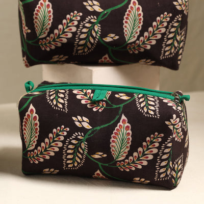 Black - Handmade Cotton Toiletry Bags (Set of 3) 126