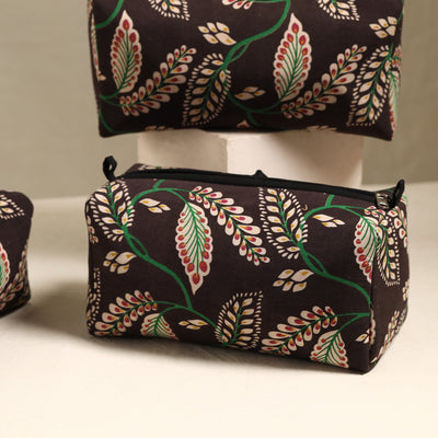 Brown - Handmade Cotton Toiletry Bags (Set of 3) 127