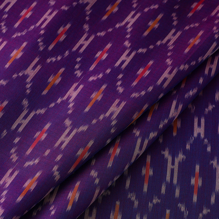 Purple - Mercerised Cotton Pochampally Ikat Fabric 13