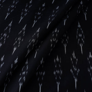 Black - Mercerised Cotton Pochampally Ikat Fabric 17
