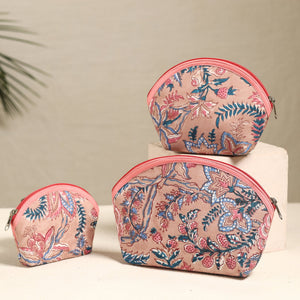 Beige - Handmade Cotton Toiletry Bags (Set of 3) 157
