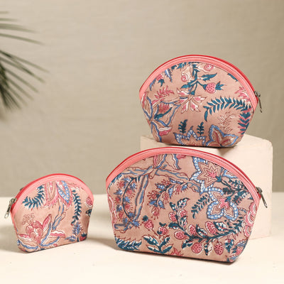 Beige - Handmade Cotton Toiletry Bags (Set of 3) 157