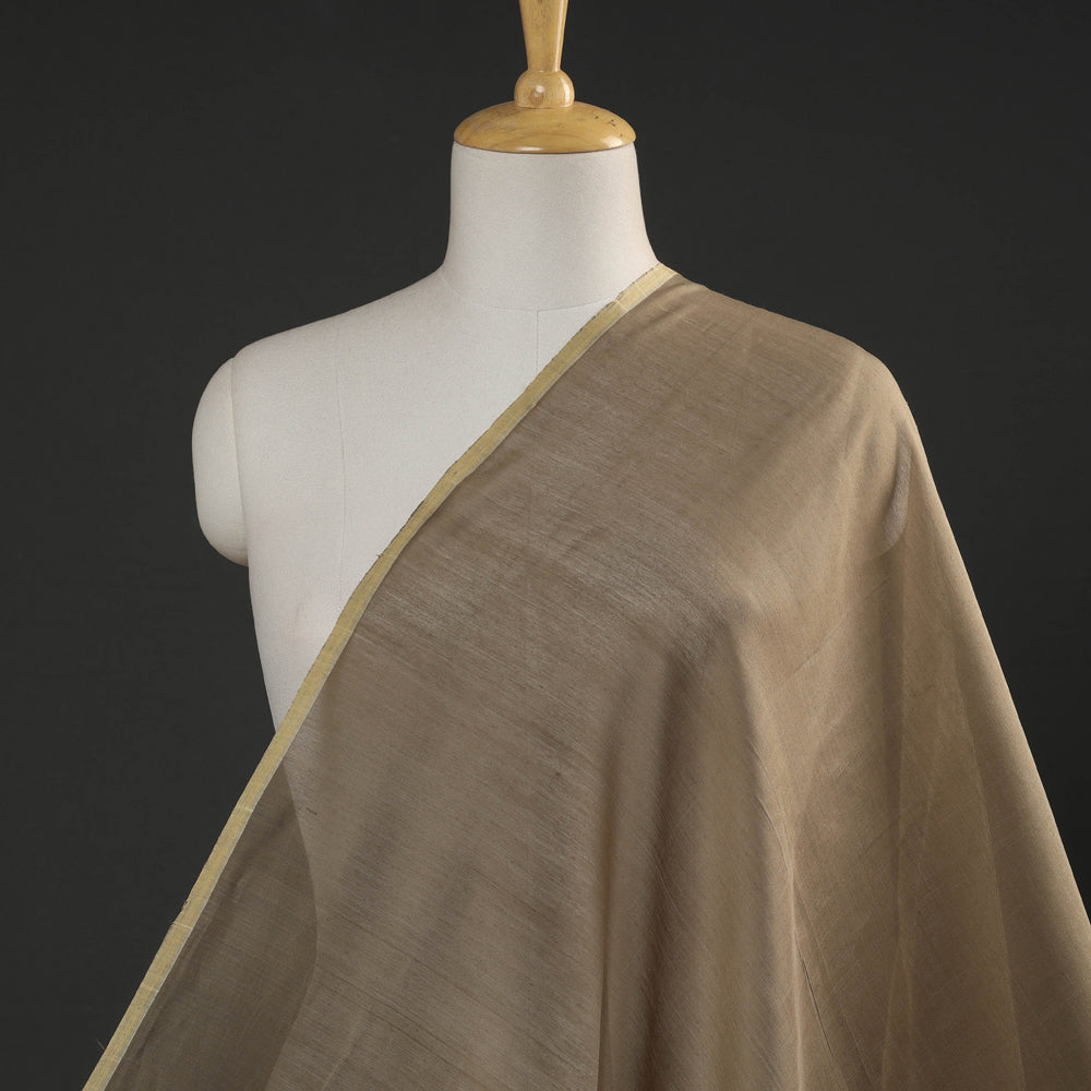 Brown - Maheshwari Silk Cotton Pure Handloom Fabric