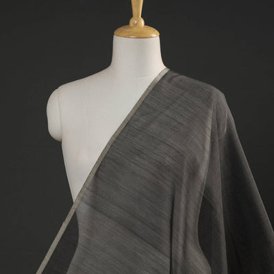Black - Maheshwari Silk Cotton Pure Handloom Fabric