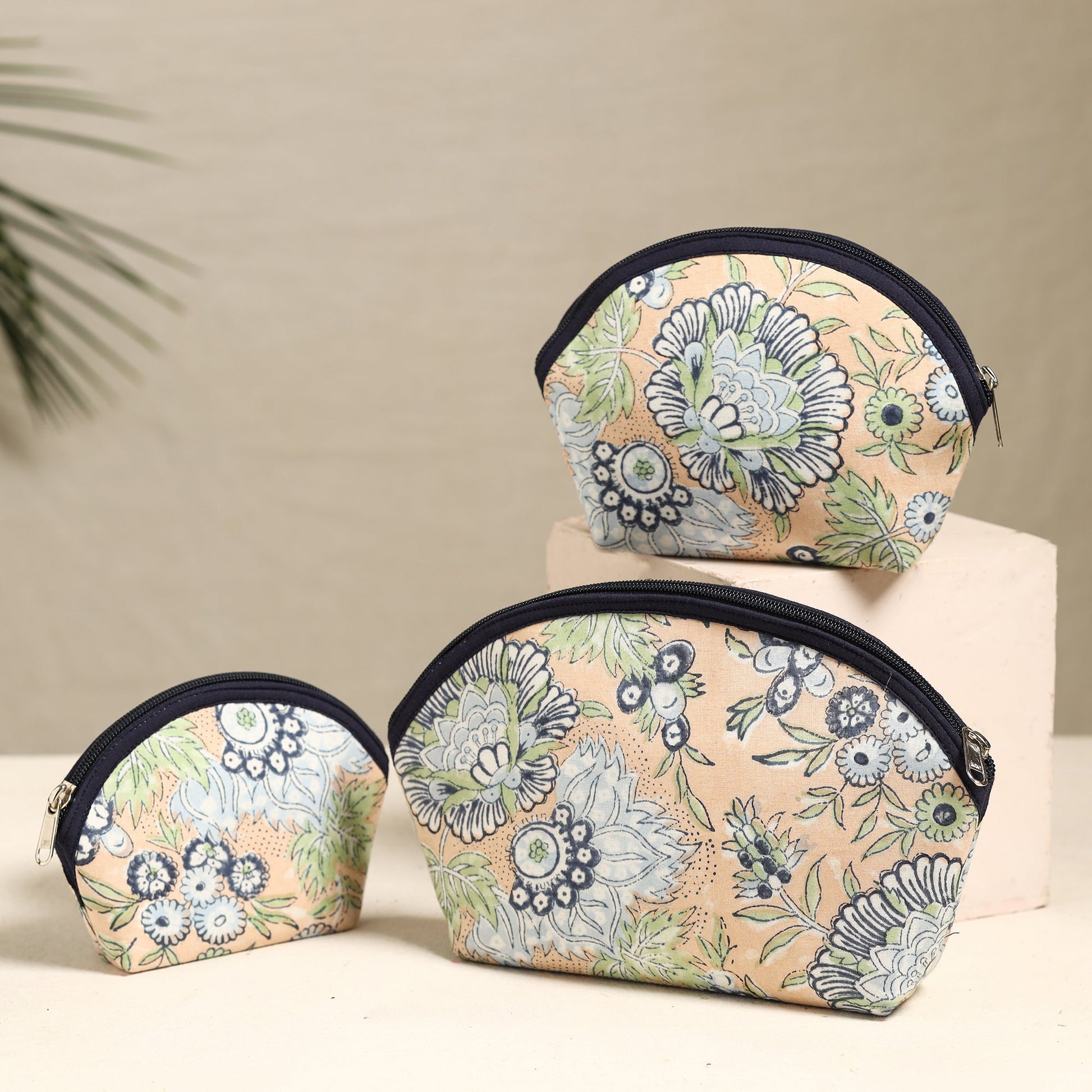 Beige - Handmade Cotton Toiletry Bags (Set of 3) 165