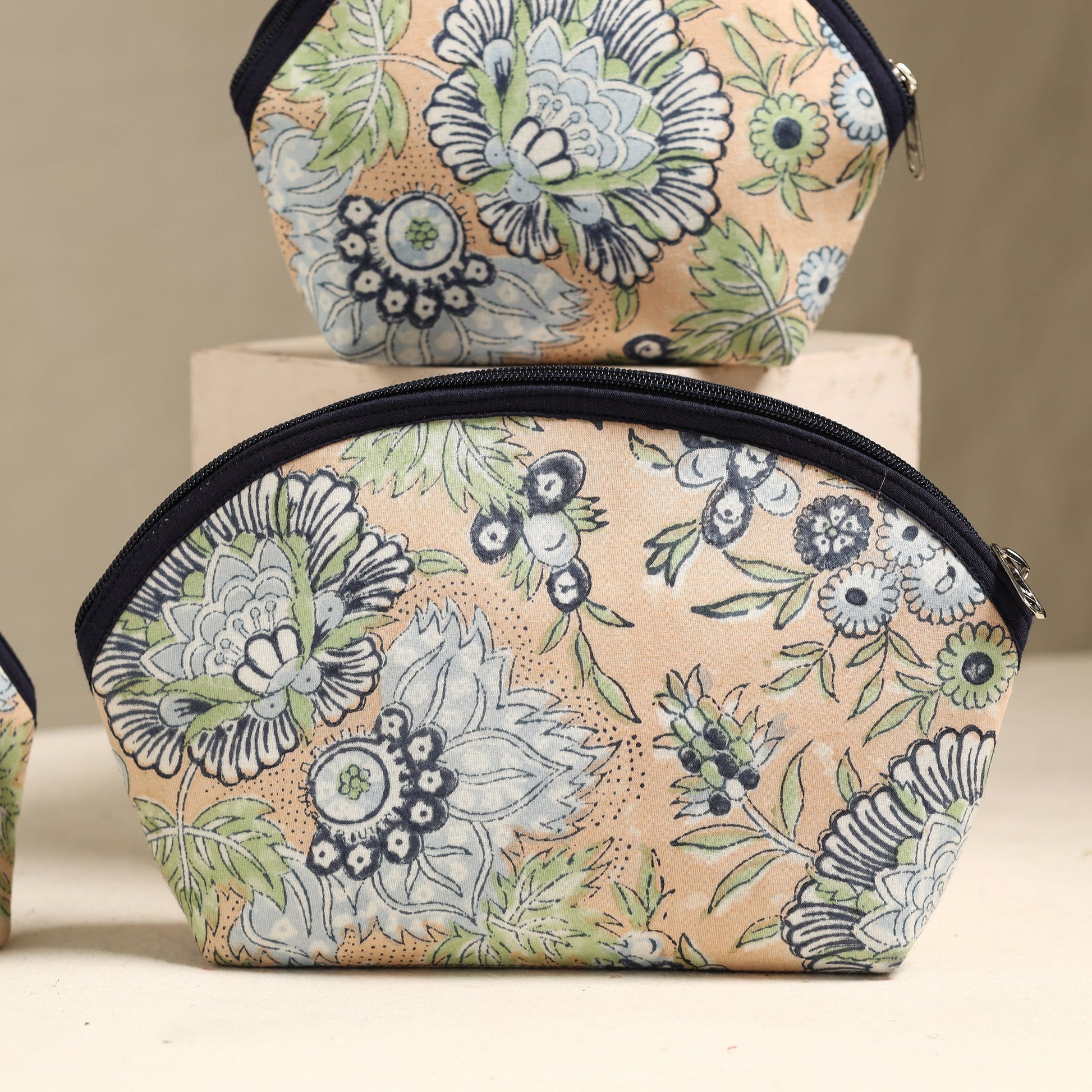 Beige - Handmade Cotton Toiletry Bags (Set of 3) 165