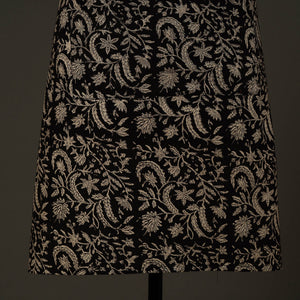 Black - Bagru Block Print Cotton Apron with Pocket 08