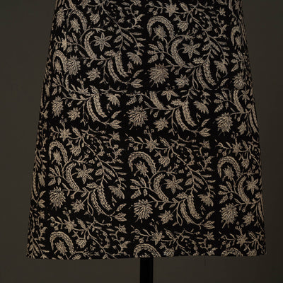Black - Bagru Block Print Cotton Apron with Pocket 08