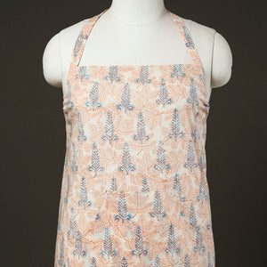 Beige - Sanganeri Block Print Cotton Apron with Pocket 10