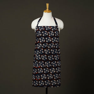 Black - Bagru Block Print Cotton Apron with Pocket 15