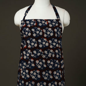Black - Bagru Block Print Cotton Apron with Pocket 15
