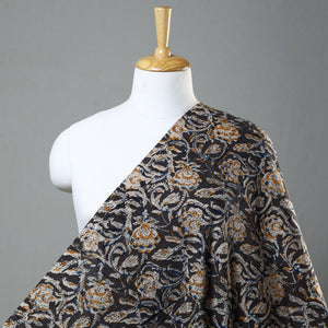 Black - Kalamkari Block Printed Cotton Fabric 01