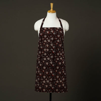 Brown - Bagru Block Print Cotton Apron with Pocket 21
