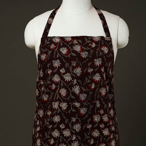 Brown - Bagru Block Print Cotton Apron with Pocket 21