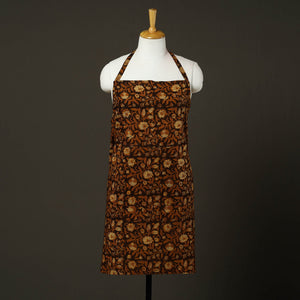 Brown - Bagru Block Print Cotton Apron with Pocket 22