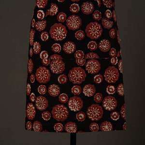 Black - Bagru Block Print Cotton Apron with Pocket 23