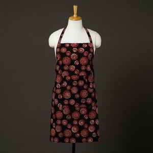 Black - Bagru Block Print Cotton Apron with Pocket 23