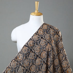 Black - Kalamkari Block Printed Cotton Fabric 17