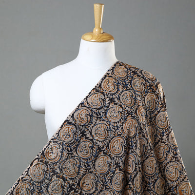 Black - Kalamkari Block Printed Cotton Fabric 17