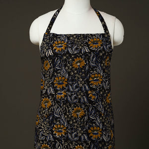 Black - Bagru Block Print Cotton Apron with Pocket 24