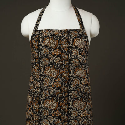 Black - Bagru Block Print Cotton Apron with Pocket 25