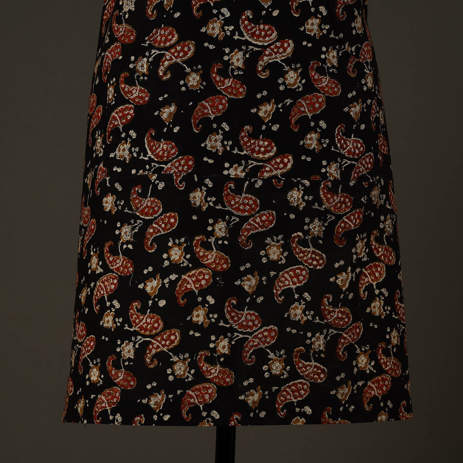 Black - Bagru Block Print Cotton Apron with Pocket 26
