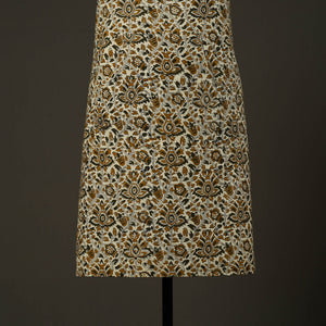 Beige - Bagru Block Print Cotton Apron with Pocket 30