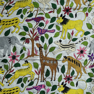 Bengal Kantha Hand Embroidery Cotton Wall Hanging (38 x 39 in)