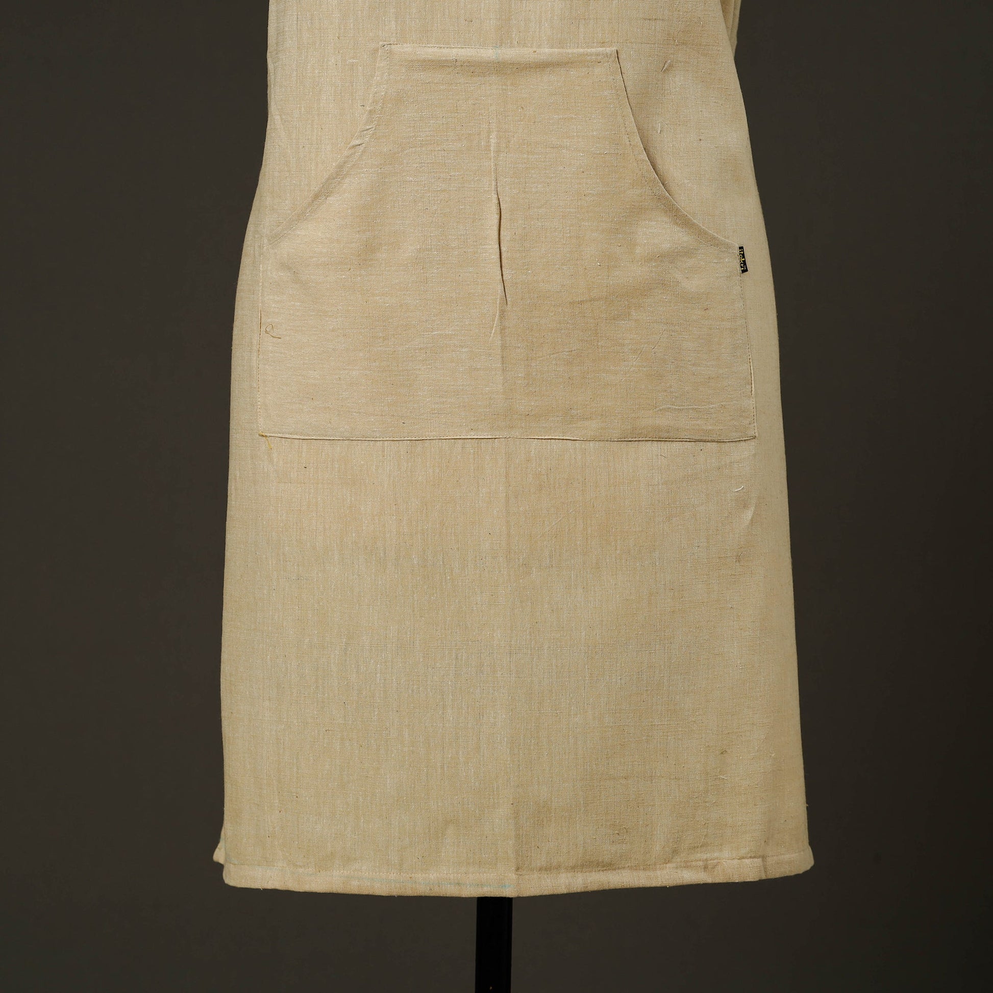 Beige - Jhiri Handloom Cotton Apron with Pocket 35