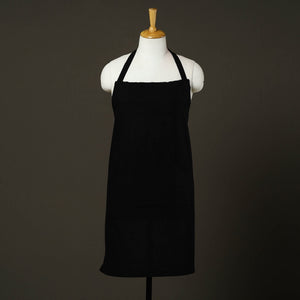 Black - Jhiri Handloom Cotton Apron with Pocket 39