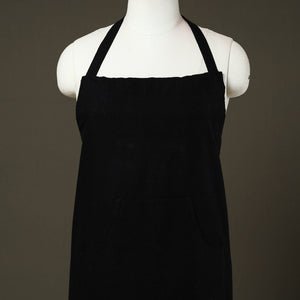 Black - Jhiri Handloom Cotton Apron with Pocket 39