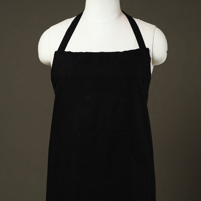 Black - Jhiri Handloom Cotton Apron with Pocket 39