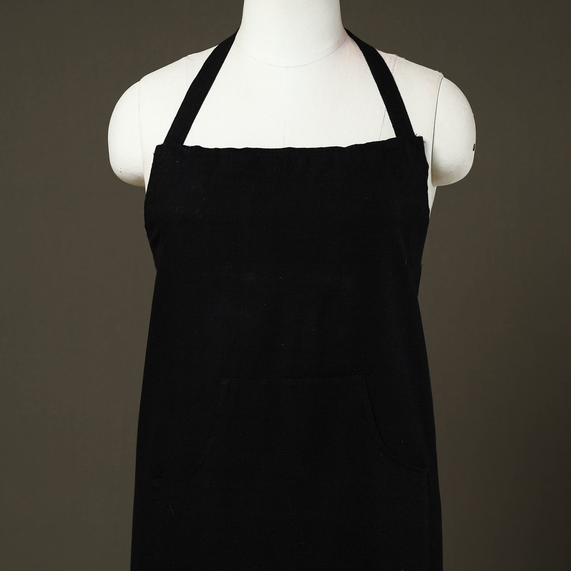 Black - Jhiri Handloom Cotton Apron with Pocket 39