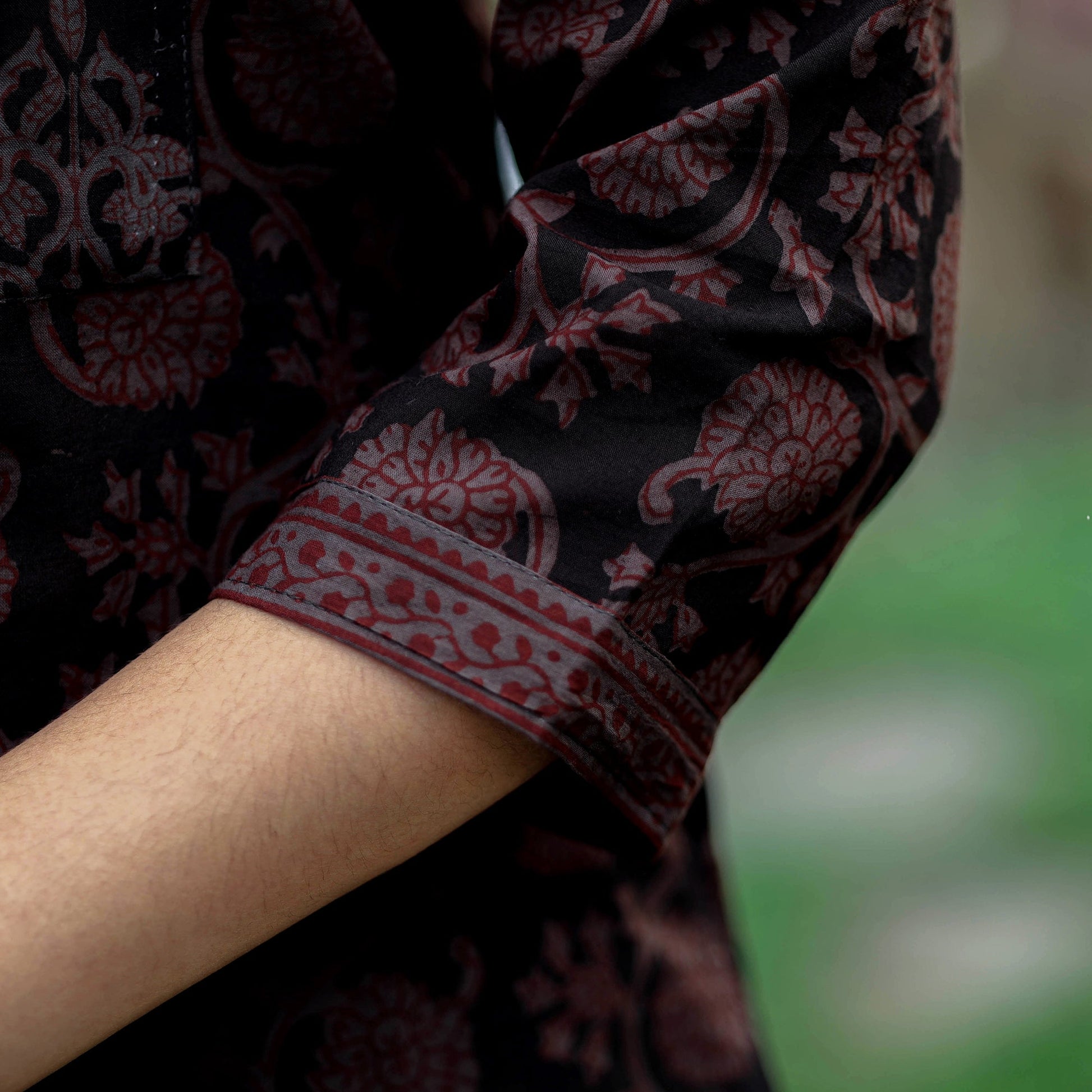 Black - Block Print Cotton Straight Bagh Kurta