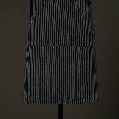 Black - Jhiri Handloom Cotton Apron with Pocket 44