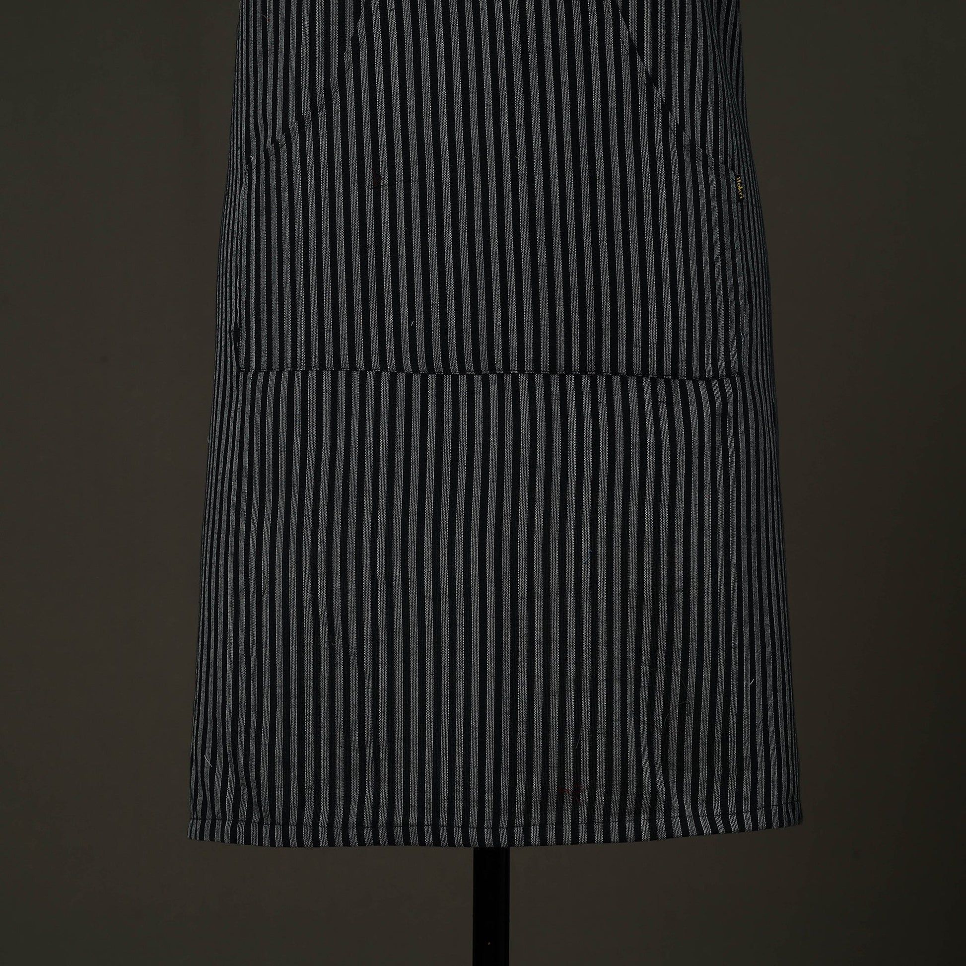 Black - Jhiri Handloom Cotton Apron with Pocket 44