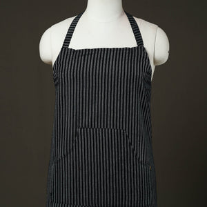 Black - Jhiri Handloom Cotton Apron with Pocket 44