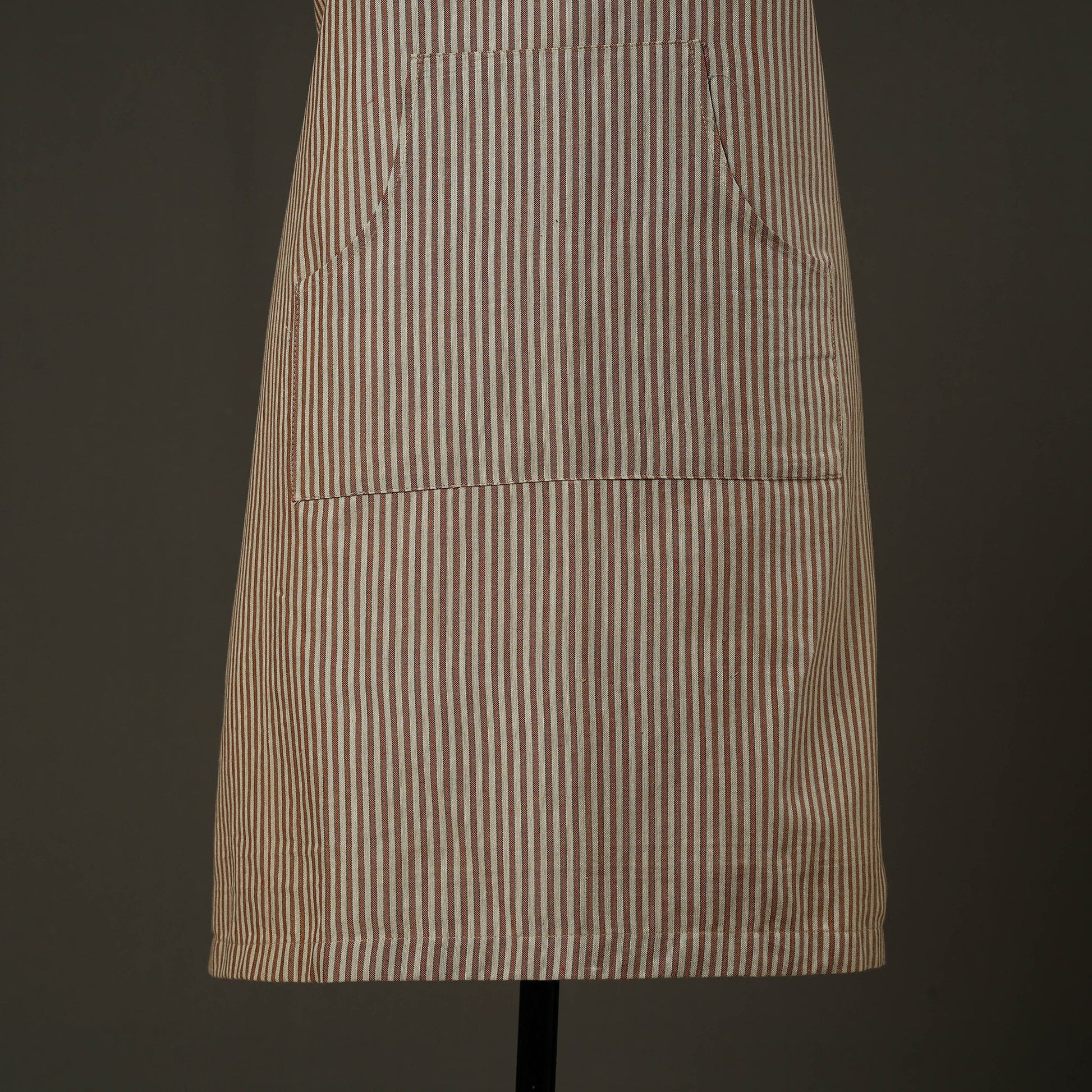 Brown - Jhiri Handloom Cotton Apron with Pocket 45