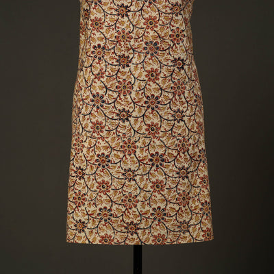 Beige - Kalamkari Block Print Cotton Apron with Pocket 47
