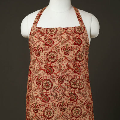 Beige - Kalamkari Block Print Cotton Apron with Pocket 50