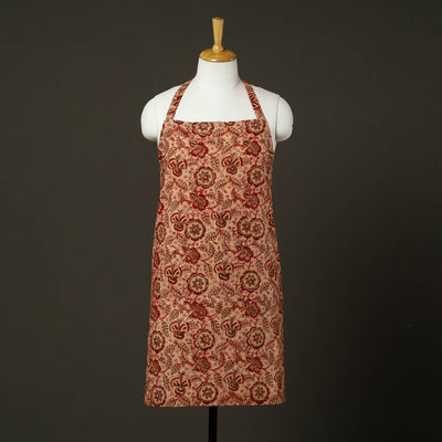 Beige - Kalamkari Block Print Cotton Apron with Pocket 50