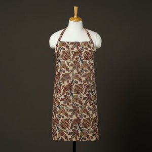 Beige - Kalamkari Block Print Cotton Apron with Pocket 51
