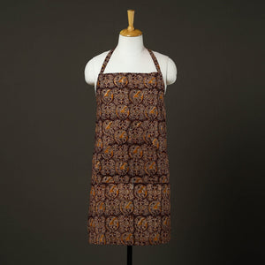 Brown - Kalamkari Block Print Cotton Apron with Pocket 54