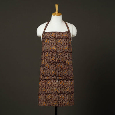 Brown - Kalamkari Block Print Cotton Apron with Pocket 54