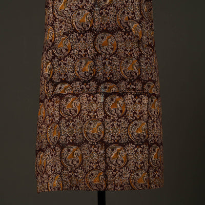 Brown - Kalamkari Block Print Cotton Apron with Pocket 54