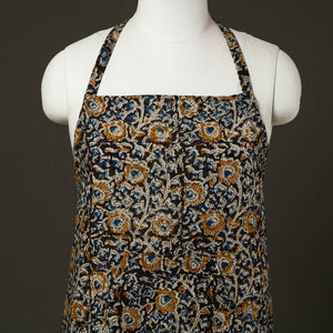 Black - Kalamkari Block Print Cotton Apron with Pocket 58
