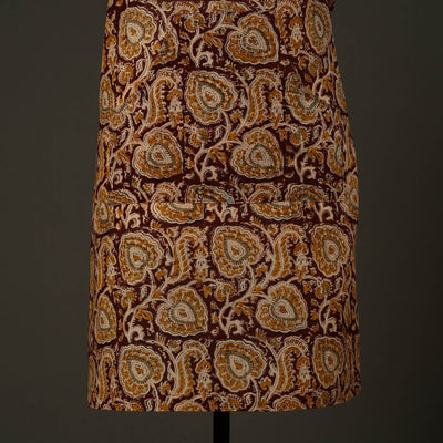 Brown - Kalamkari Block Print Cotton Apron with Pocket 61